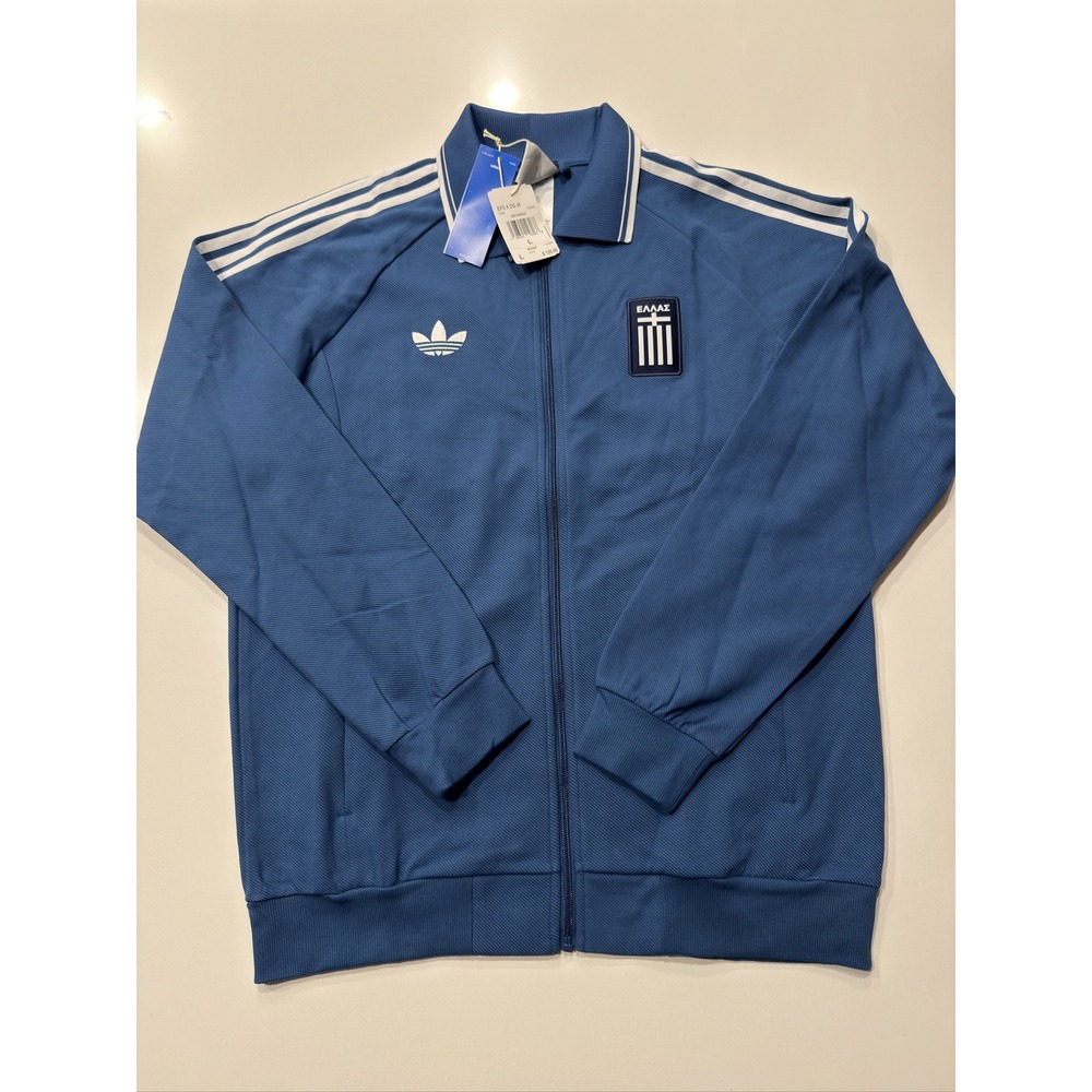 adidas Hellas Verona Track Jacket Blue Greece Anthem KQ9584 Mens Size L